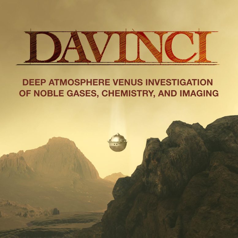 The Da Vinci Deep Atmosphere Probe descends through the dense carbon dioxide atmosphere of Venus