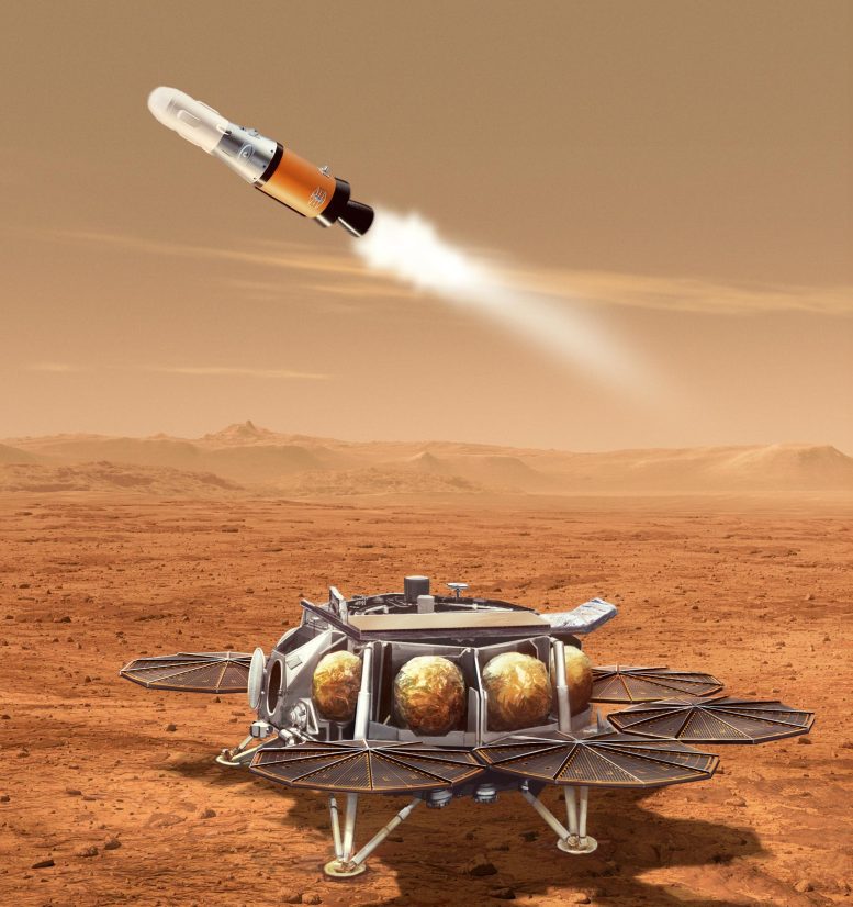 Mars Sample Retrieval Lander-Mars Ascent Vehicle Launch Illustration