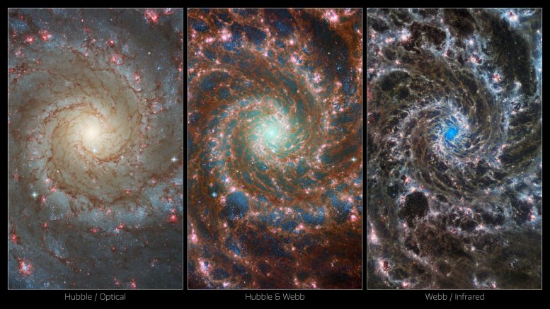 Multiple observatory views of M74