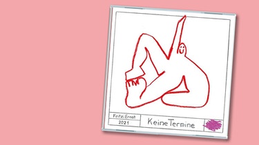album art by "No appointments", Fritzi Ernst's debut album: A stick figure or a woman who engages in gymnastics |  Picture: please explain