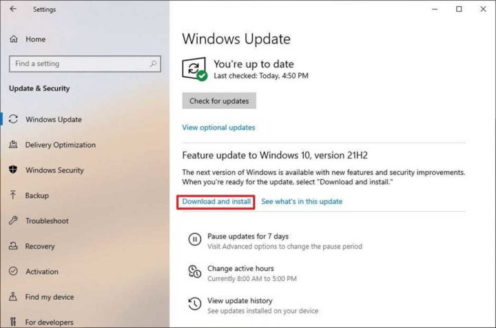 Windows 10 21H2 Update Microsoft Windows 11