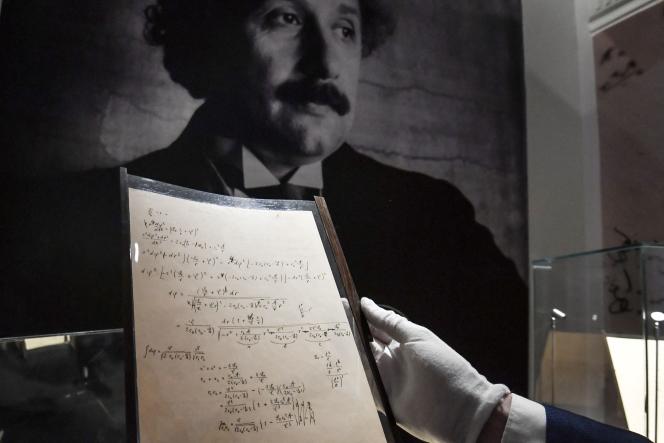 Pages of one of Albert Einstein's Manuscripts on General Relativity, November 22, 2021.