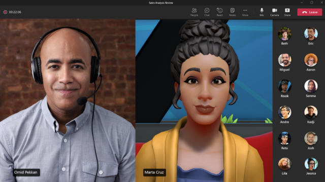 3D avatars with real faces also appear in normal video calls.