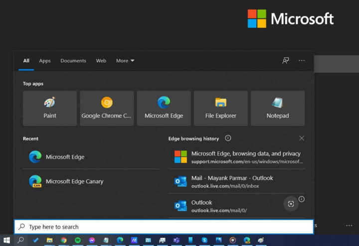 Microsoft Windows Edge Search Browser