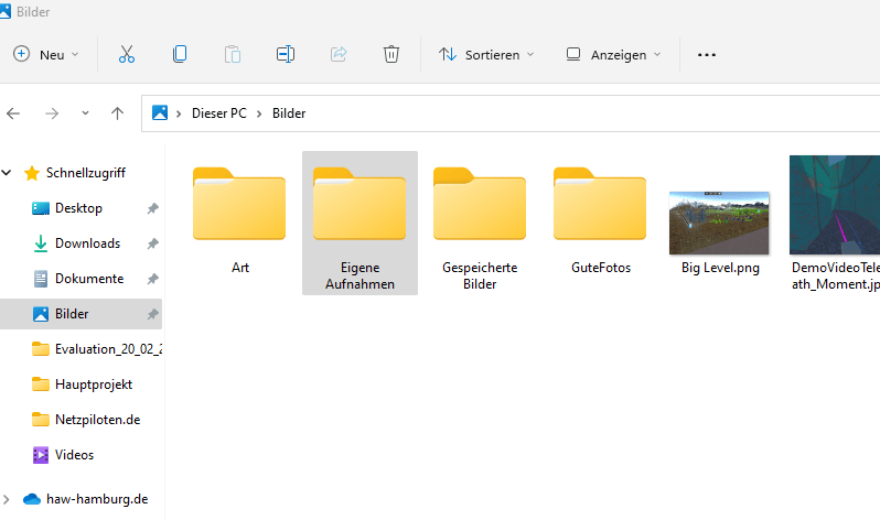 Screenshot of folders from Windows 11