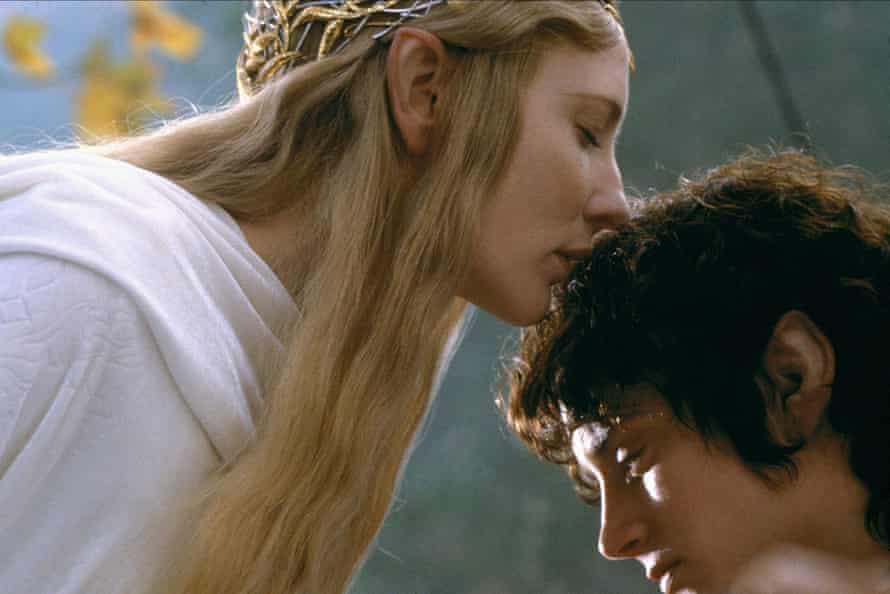 Cate Blanchett with Elijah Wood in Lord Of the Rings: The Fellowship Of the Ring, 2001.