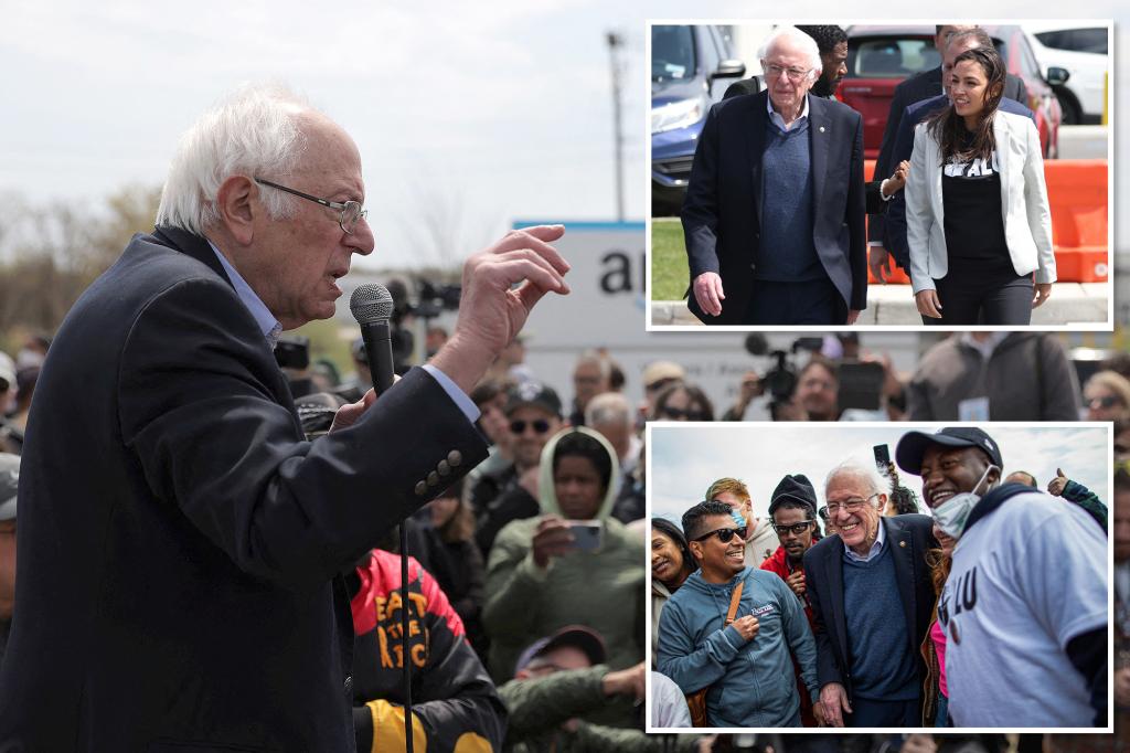 Bernie Sanders, AOC visit a rally for Staten Island Amazon workers