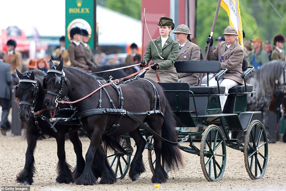 Lady Louise was photographed driving a carriage at the Royal Windsor Horse Show, which is said to be the Queen's favorite event.
