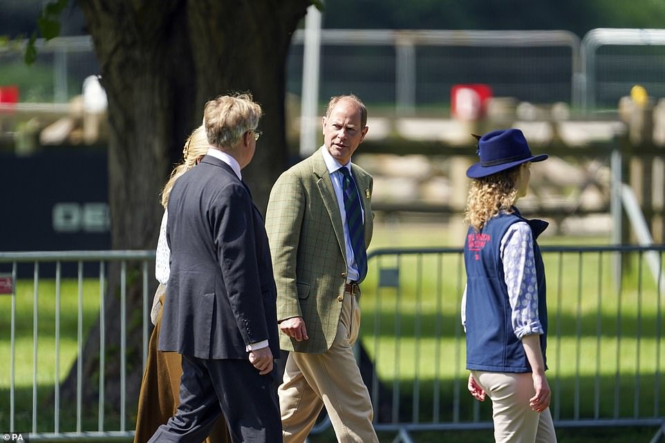The Earl of Wessex with his daughter Lady Louise Windsor at the Royal Windsor Horse Show on Saturday