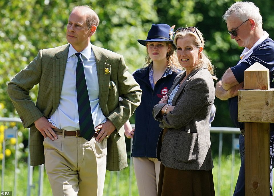 Sophie Wessex looked elated this morning as she arrived with her husband Prince Edward and their daughter Lady Louise on the third day of the Royal Windsor Horse Show.