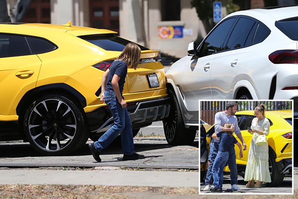 10 year old Samuel Ben Affleck had a minor accident in a Lamborghini