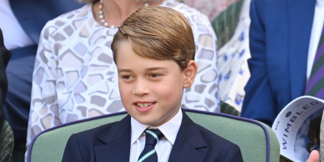 Prince George of Cambridge attends the men's singles Wimbledon final at the All England Lawn Tennis and Croquet Club on July 10, 2022 in London, England. 