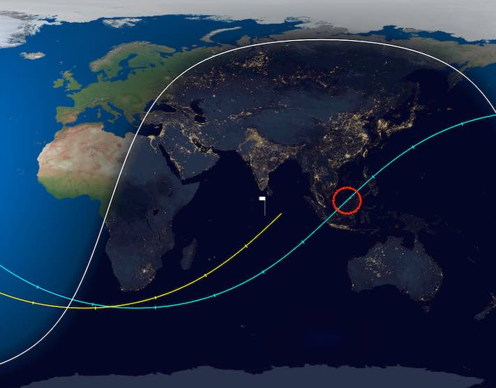 The return of a large Chinese rocket that was spotted over the island of Borneo - Spaceflight Now