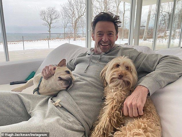 Beautiful Frenchie: The 53-year-old actor posted a pair of photos with his lovely Frenchie Bulldog on Instagram on Friday.