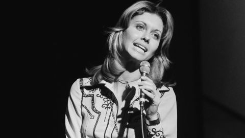 Olivia Newton-John performing on the BBC music program Top Of The Pops in 1974.