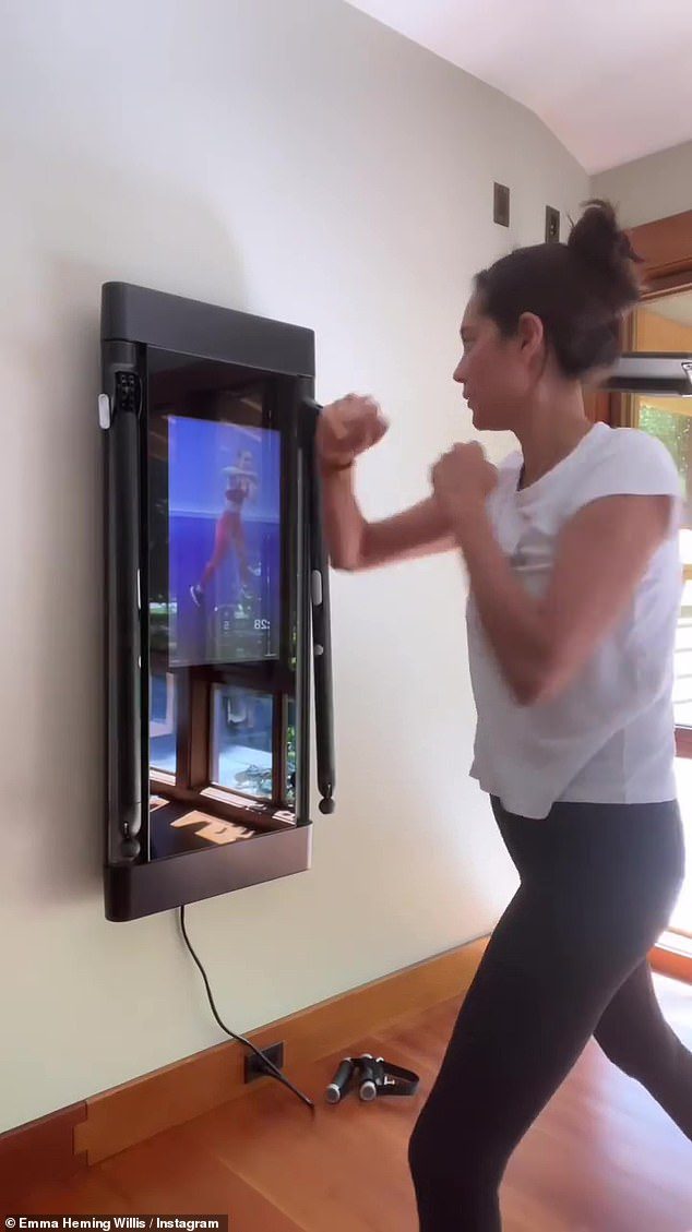 Boxing: In another part of the clip, the actress is seen doing a guided boxing routine