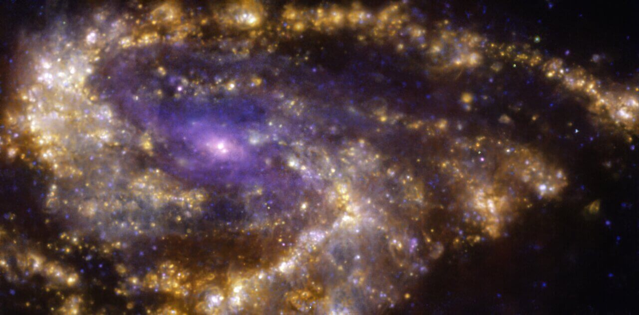 [تم التقاط NGC 3627 (M66) باستخدام MUSE المجهز بـ VLT (Credit: ESO / PHANGS)]